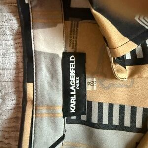 Karl Lagerfeld Tan and Black Patterned Shirt